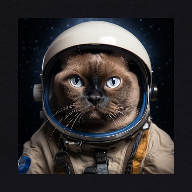 Astronaut Cat in Space - Burmese by Merchgard